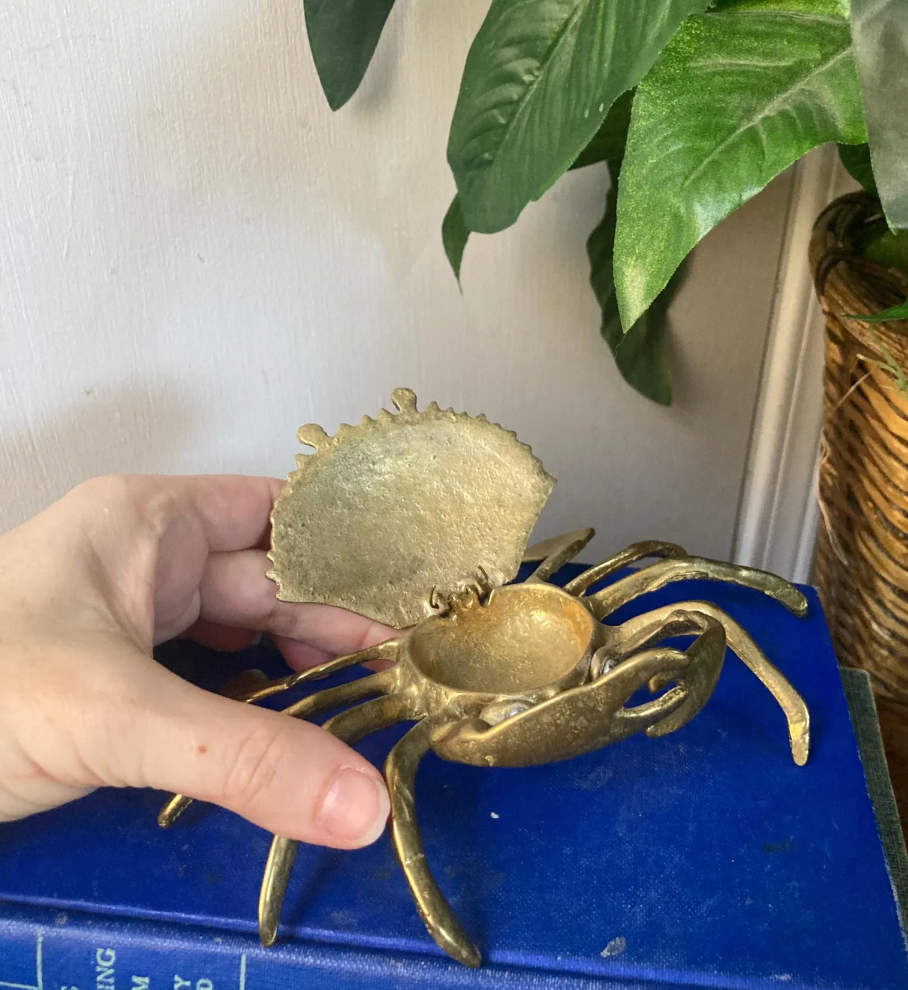 Vintage Brass Crab Box