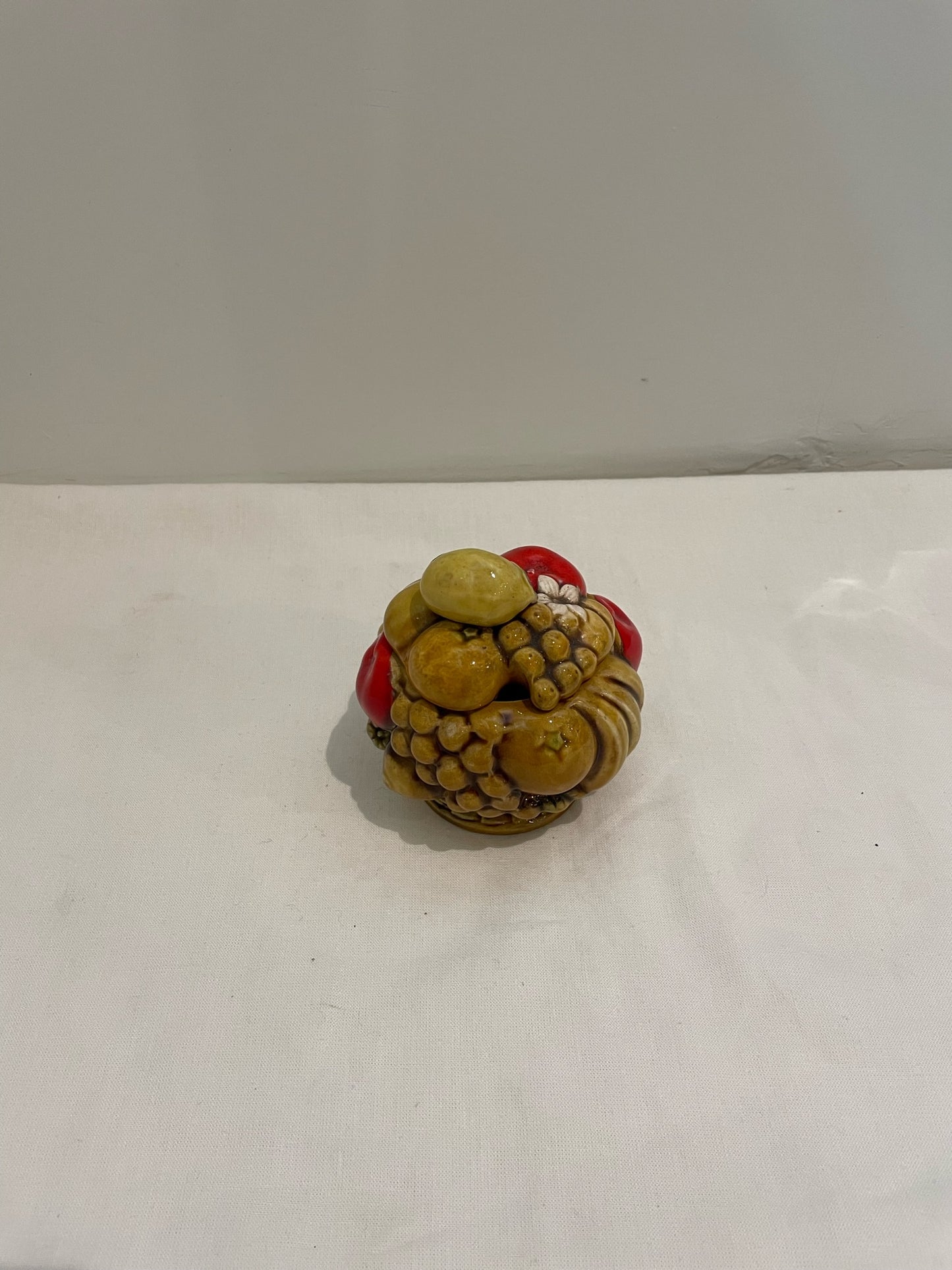 Japanese Fruit Motif Yellow Cream and Sugar Set