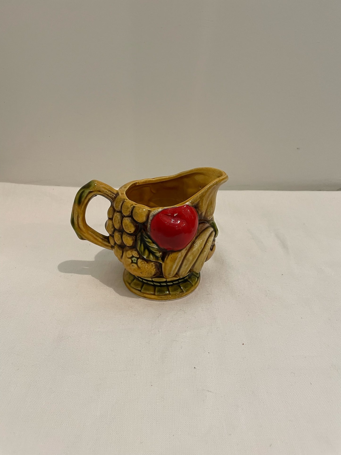Japanese Fruit Motif Yellow Cream and Sugar Set