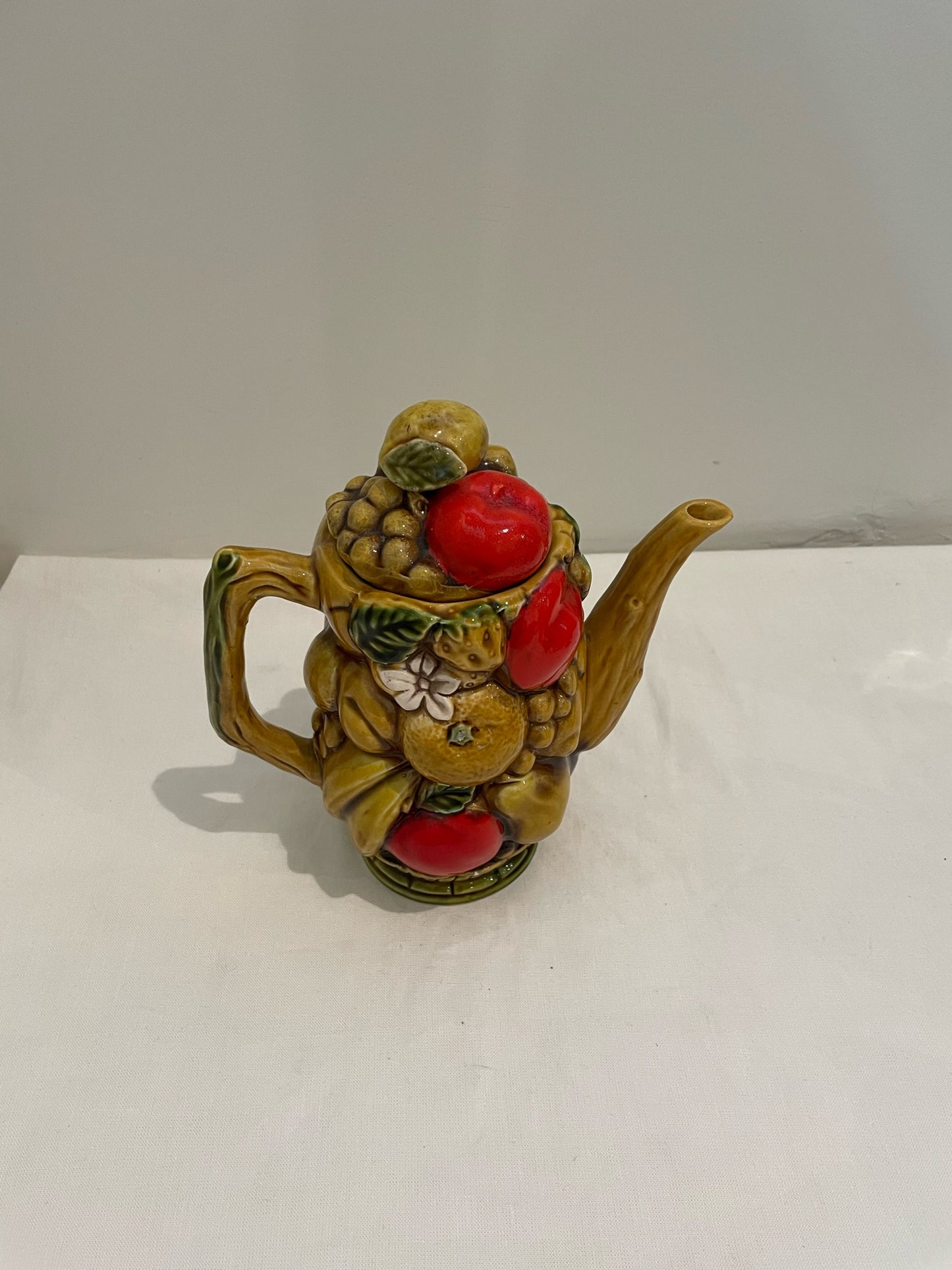Japanese Fruit Motif Yellow Tea Pot