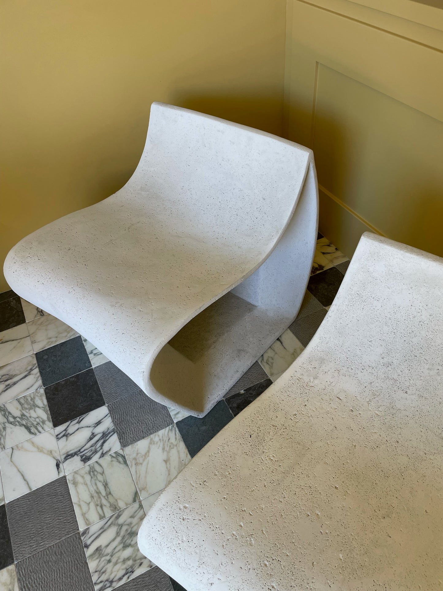 Cast Smooth Chair, Roman Stone