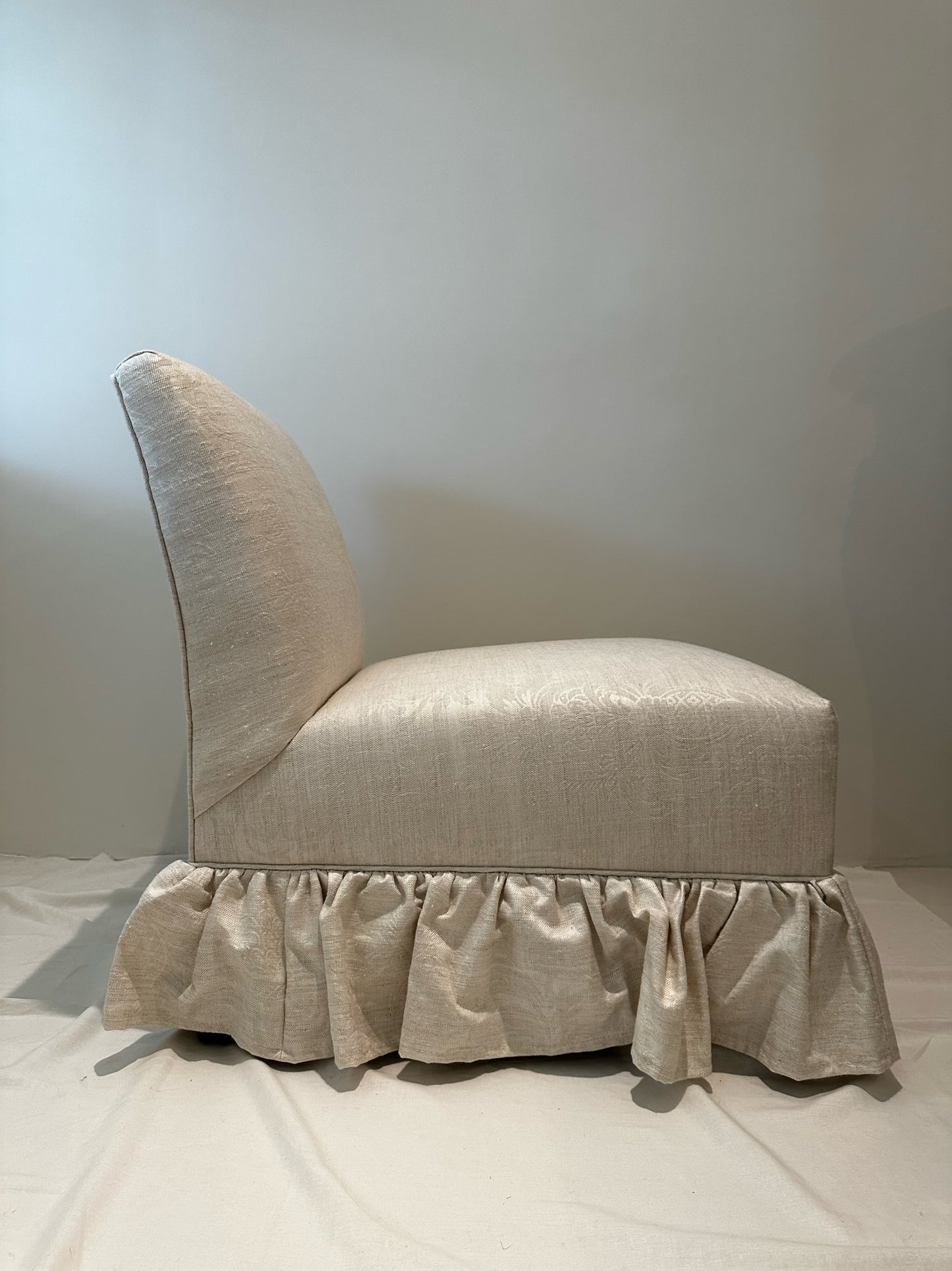 Slipper Chair with Ruffle Detail