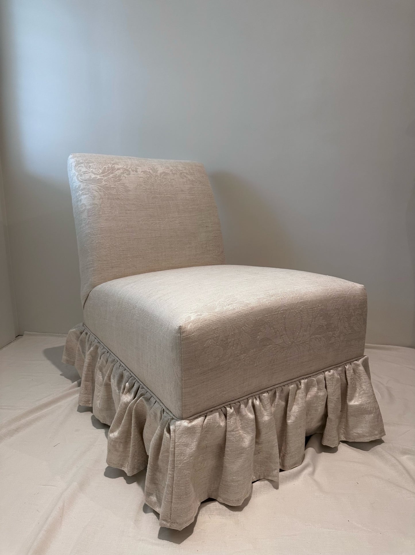Slipper Chair with Ruffle Detail