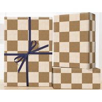 Vintage Beige Checker Wrapping Paper