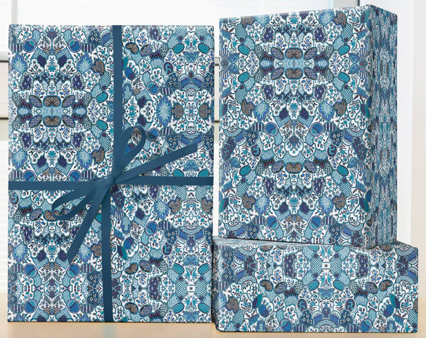 1800s French Textile Christmas Wrapping Paper