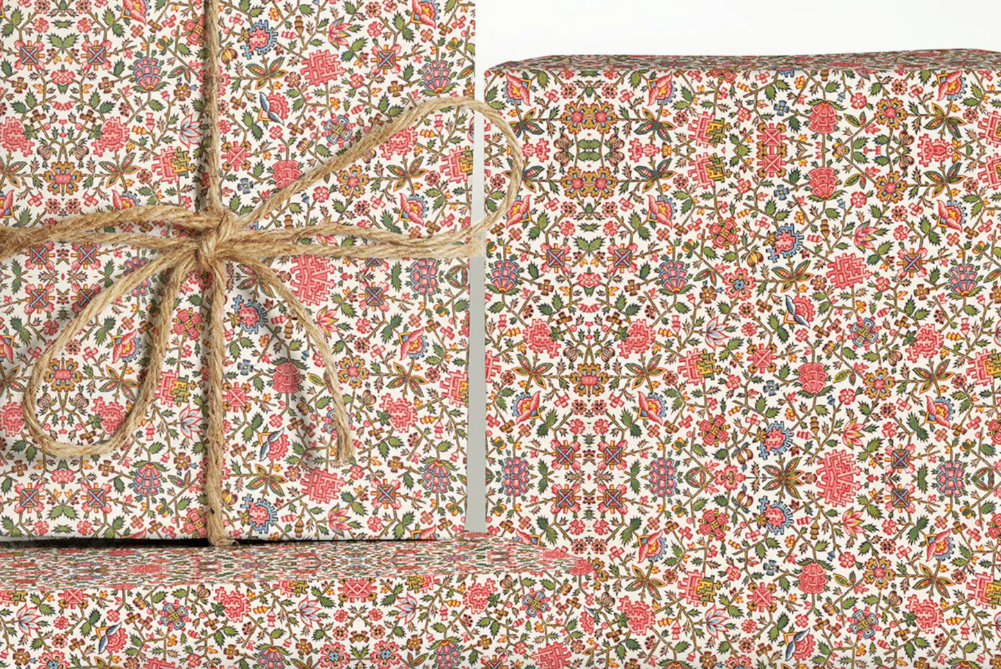 19th Century French Textile Christmas Wrapping Paper
