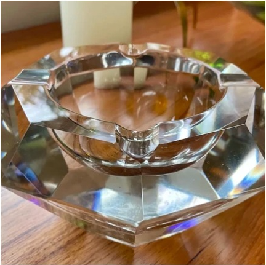Mid Century Italian Flavio Poli or Mandruzzato Murano Glass Ashtray