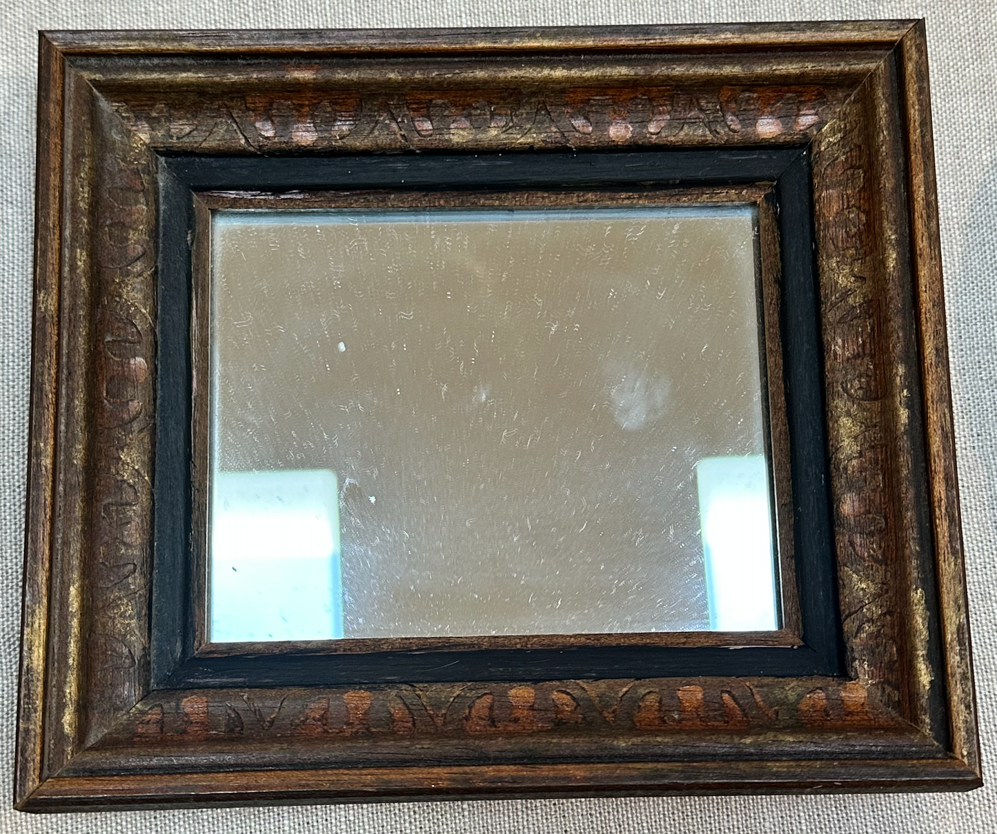 Small Brown & Black Wood Mirror