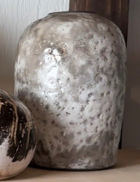 Tall Reflective Raku Vase