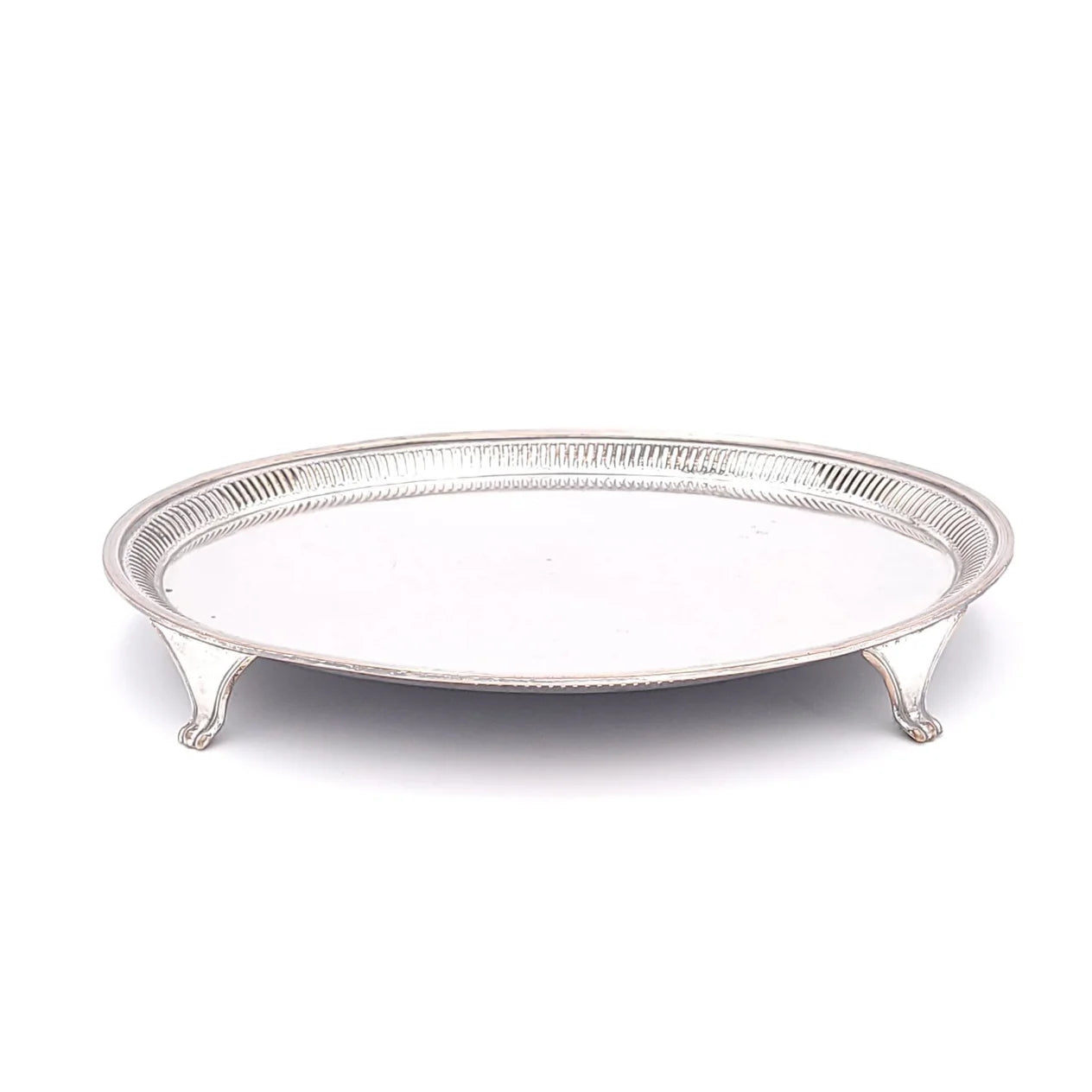 American Silver Plate Oval Tray on Stand