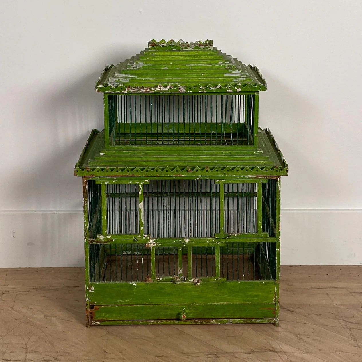 Green Painted Bird Cage