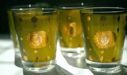 Vintage Fred Press Old Fashioned Glasses, Set of 4