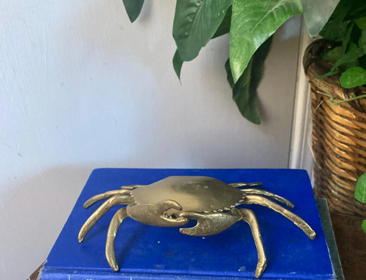 Vintage Brass Crab Box