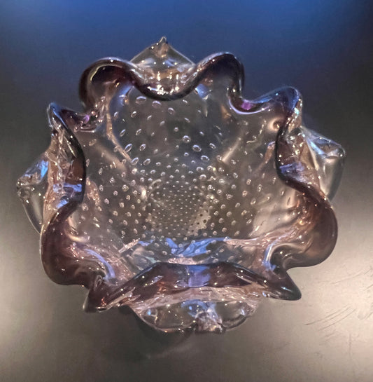 Vintage Purple Murano Glass Bowl