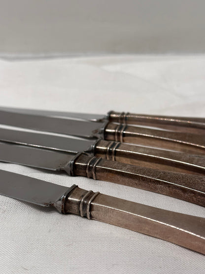 English Silver Plate Breakfast Knives, Set of 5