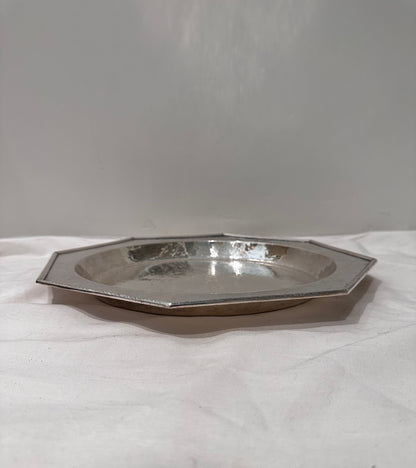 Rogers Bros. Octagonal Hammered Silver Plate Bar Tray