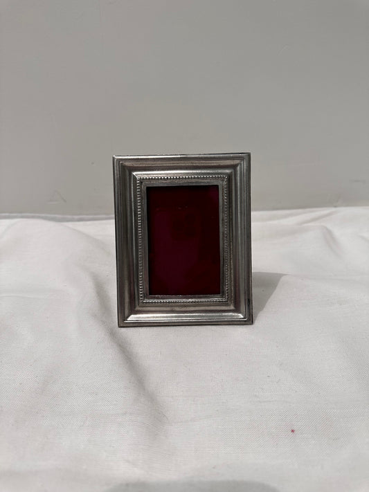 Small Vintage Pewter Picture Frame, 3" x 5"