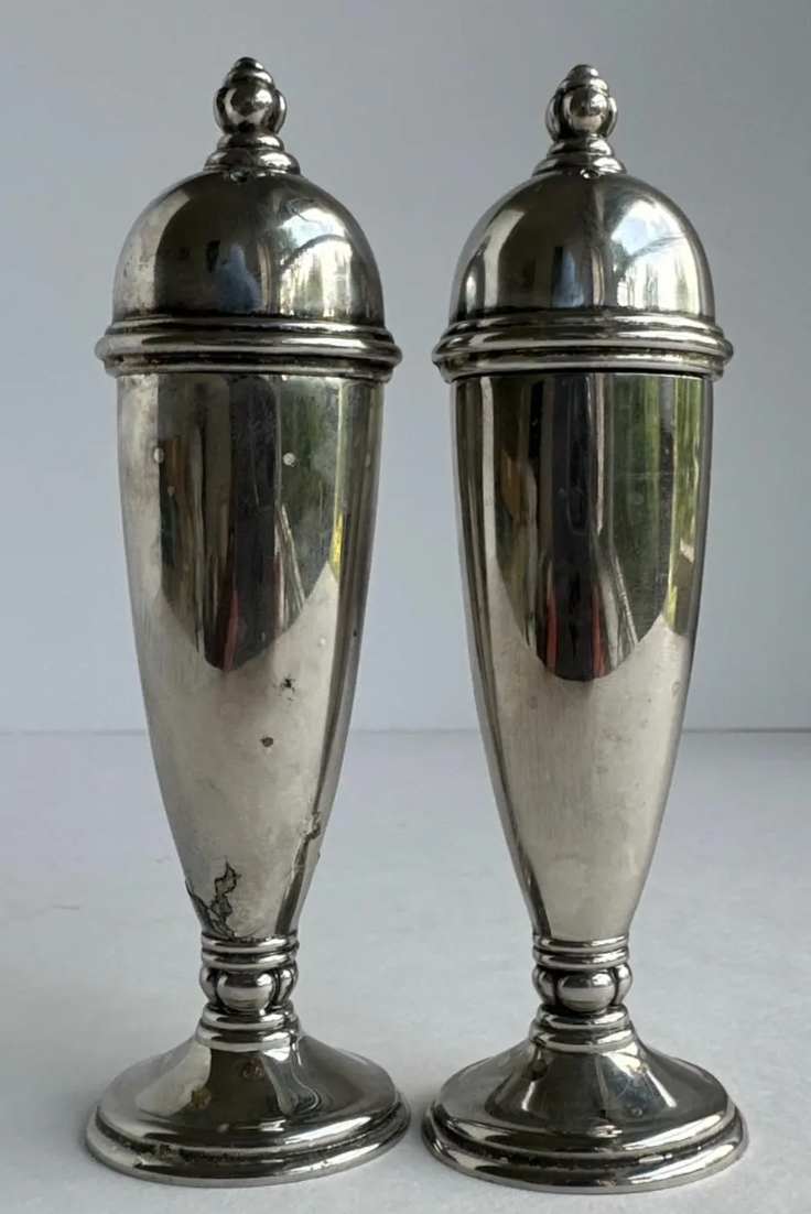 Pair of Towle Silverplated Vintage Salt & Pepper Shakers