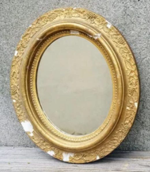 Vintage Art Deco Oval Mirror